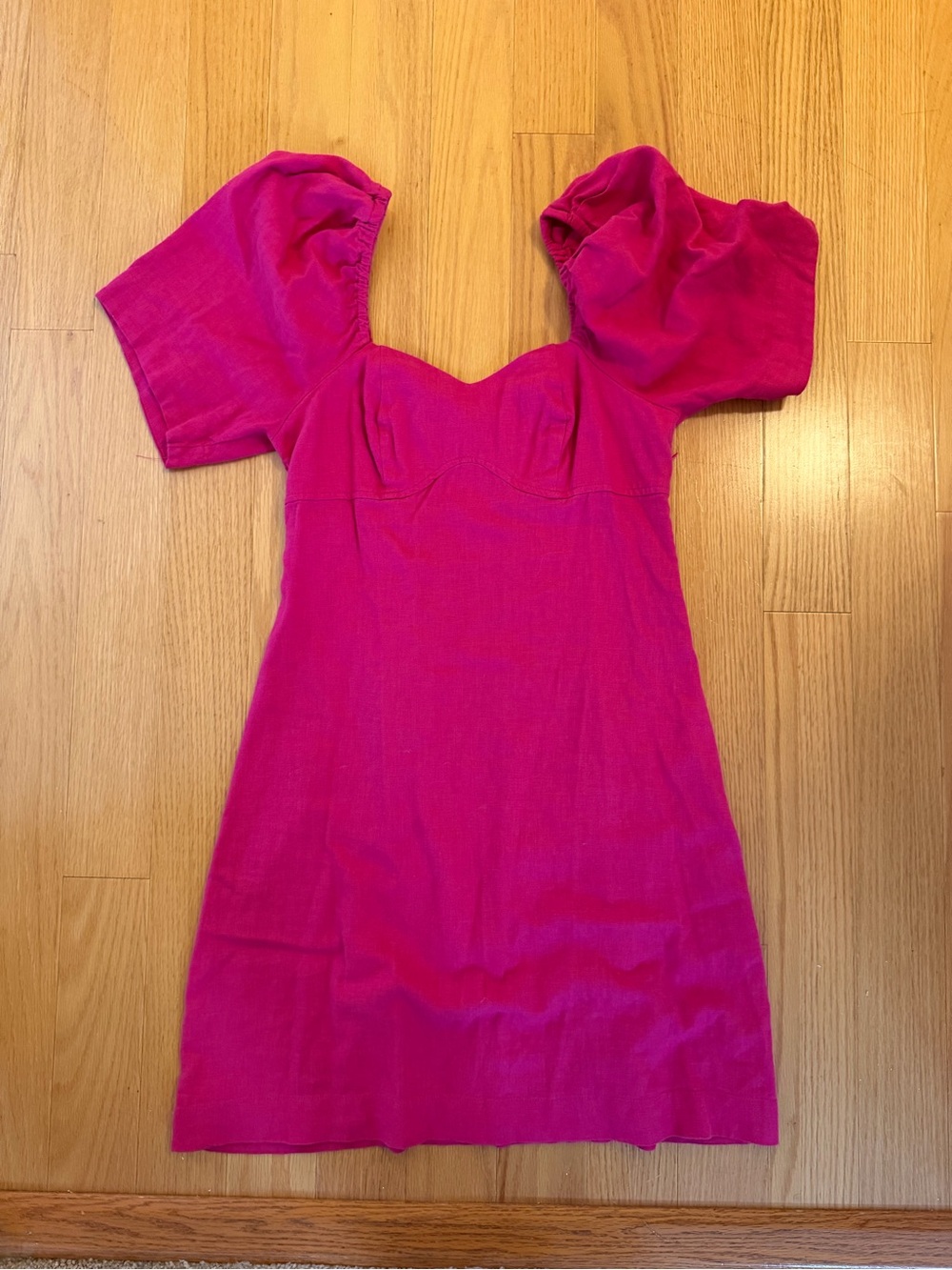 a new day Hot Pink Puff-Sleeve Mini Dress